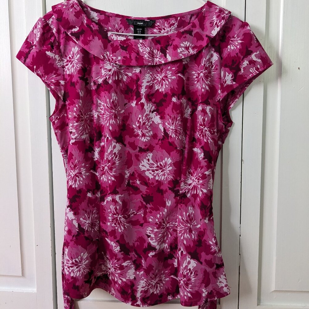 H&M Pink floral blouse
